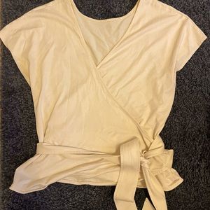 Fair Indigo reversible wrap top